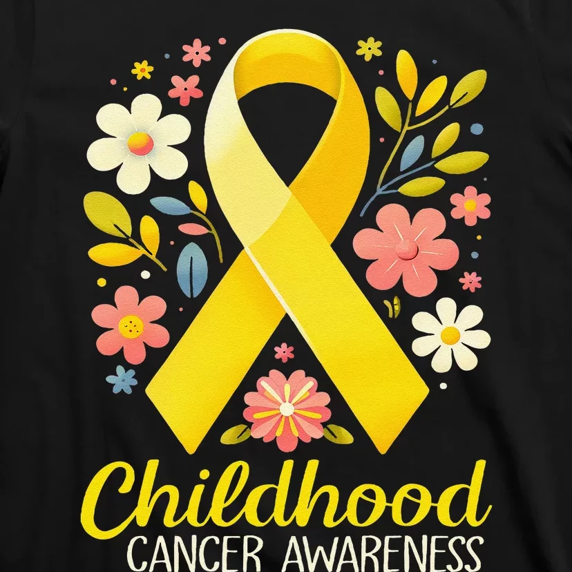 Gold Ribbon Childhood Cancer Awareness Girl Gift T-Shirt