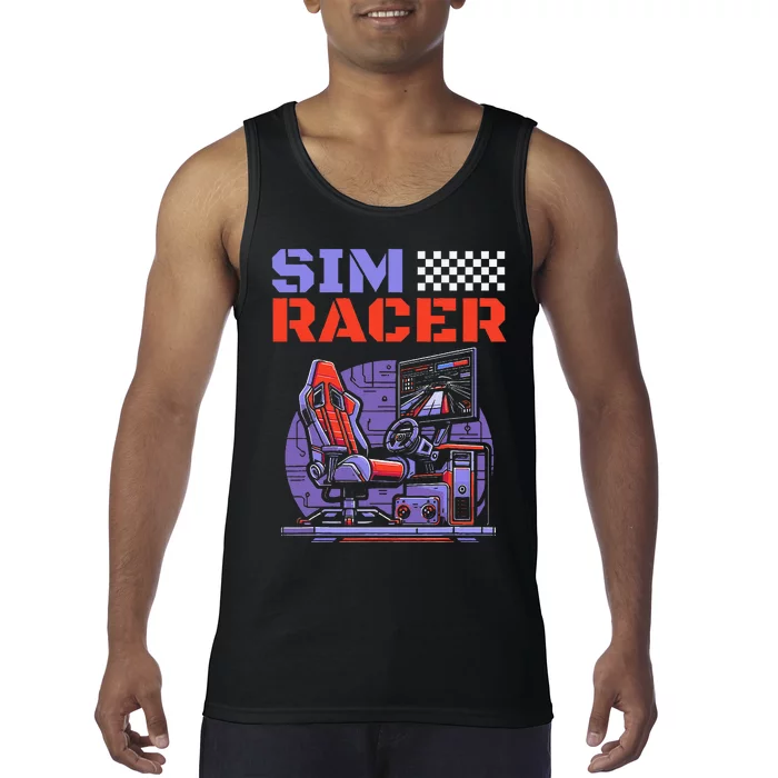 Gaming Race Car Simulation Racer Sim Racing Tank Top