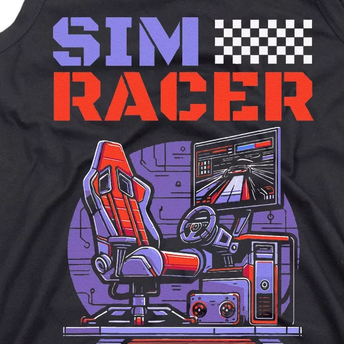 Gaming Race Car Simulation Racer Sim Racing Tank Top