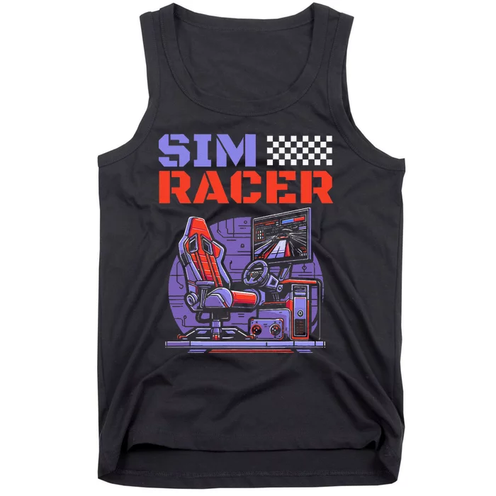 Gaming Race Car Simulation Racer Sim Racing Tank Top