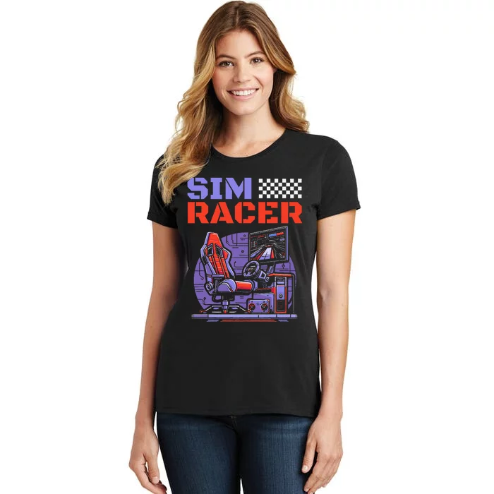 Gaming Race Car Simulation Racer Sim Racing Women's T-Shirt