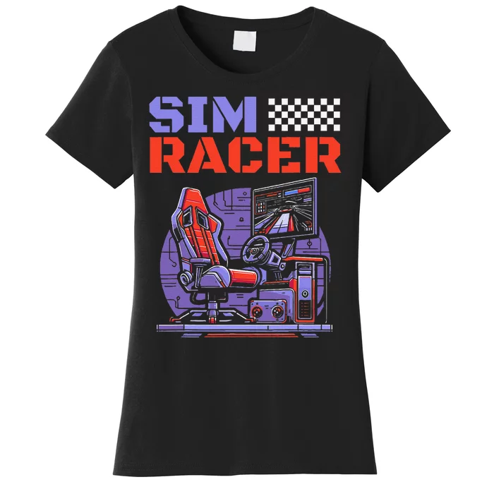 Gaming Race Car Simulation Racer Sim Racing Women's T-Shirt