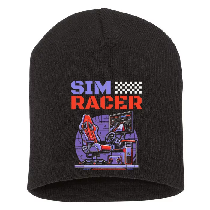 Gaming Race Car Simulation Racer Sim Racing Short Acrylic Beanie