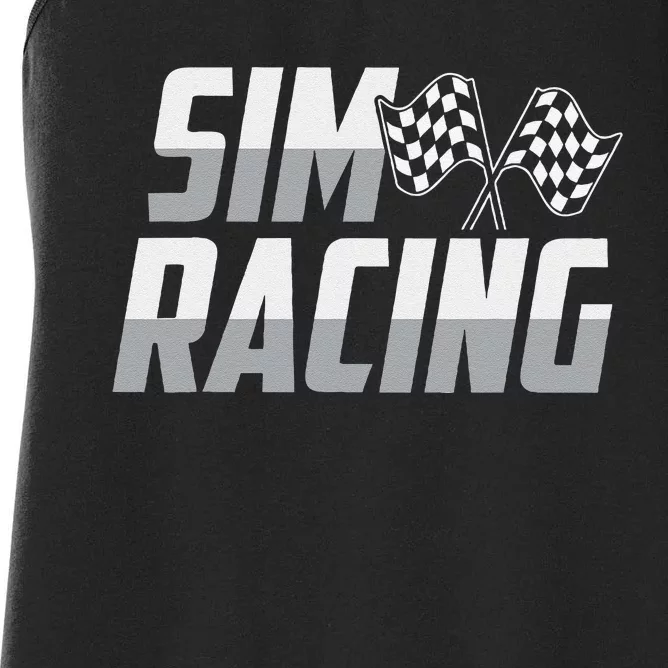 Gaming Racer Car Race Simulation Sim Racing Women's Racerback Tank