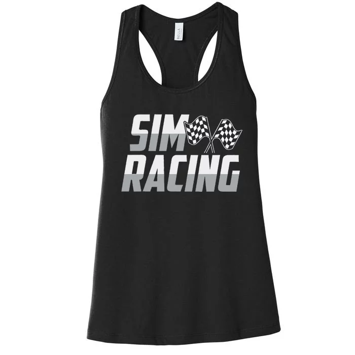 Gaming Racer Car Race Simulation Sim Racing Women's Racerback Tank