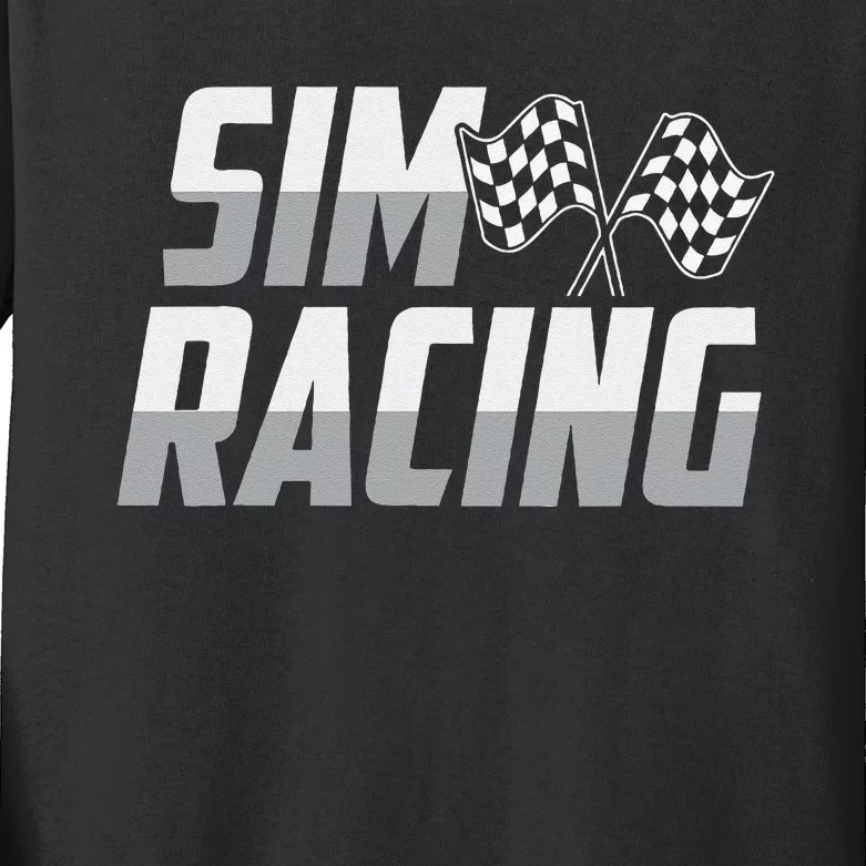 Gaming Racer Car Race Simulation Sim Racing Kids Long Sleeve Shirt