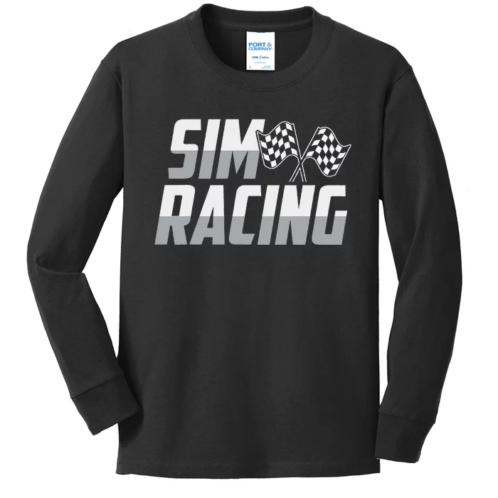 Gaming Racer Car Race Simulation Sim Racing Kids Long Sleeve Shirt