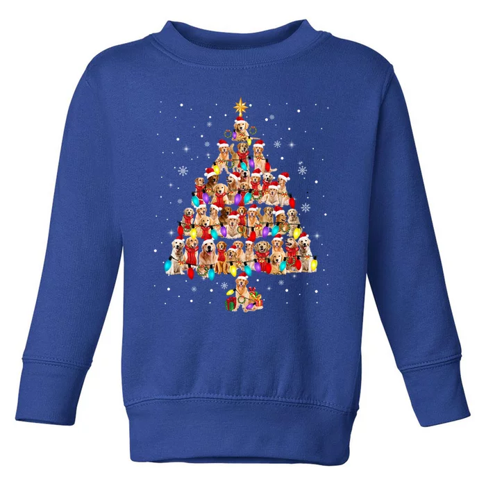 Golden Retrievers Christmas Tree XMas Lights Dog Lover Great Gift Toddler Sweatshirt