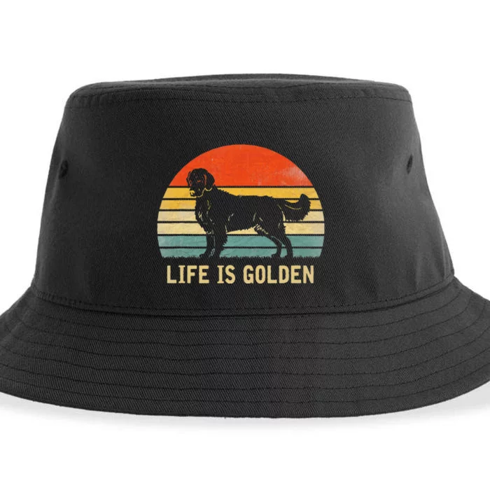 Golden Retriever Dog Life Is Golden Sustainable Bucket Hat