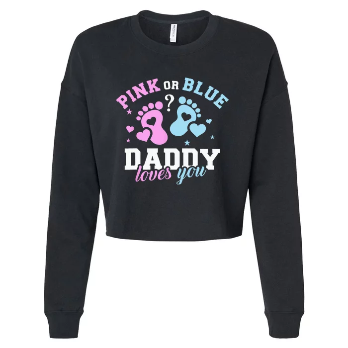 Gender Reveal Daddy Dad Cropped Pullover Crew