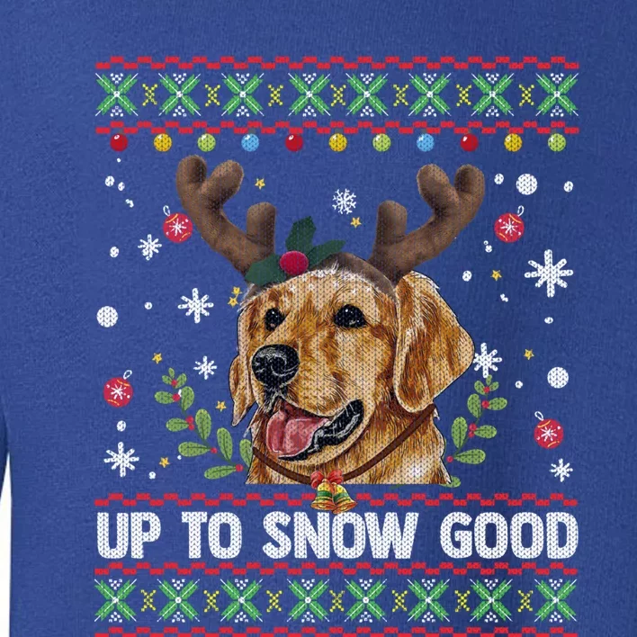 Golden Retriever Dog Reindeer Christmas Gift Ugly Sweater Gift Toddler Sweatshirt