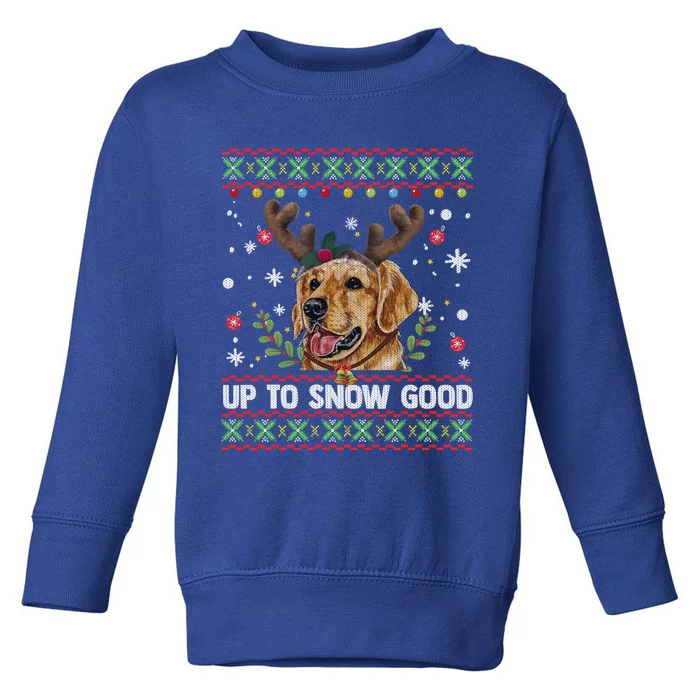 Golden Retriever Dog Reindeer Christmas Gift Ugly Sweater Gift Toddler Sweatshirt