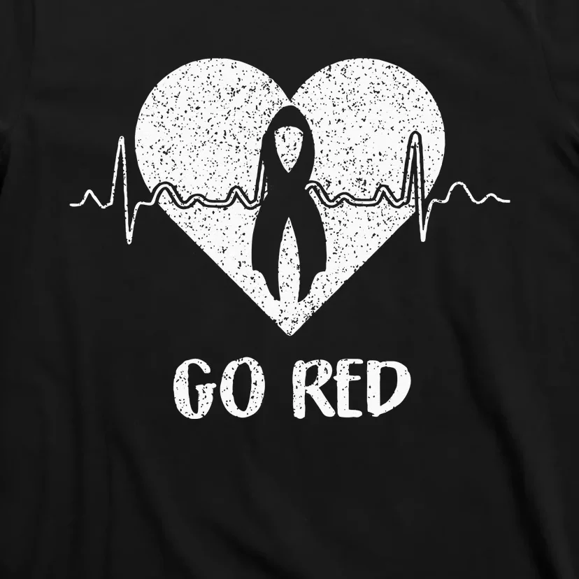 Go Red Day Heart Ribbon Costume Heart Disease Month T-Shirt