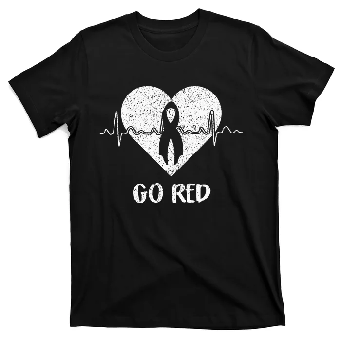 Go Red Day Heart Ribbon Costume Heart Disease Month T-Shirt