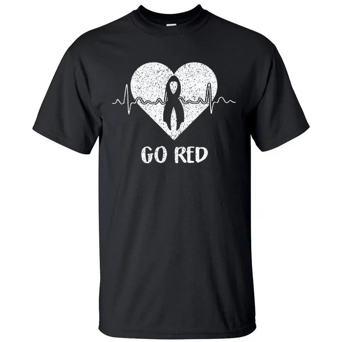 Go Red Day Heart Ribbon Costume Heart Disease Month Tall T-Shirt