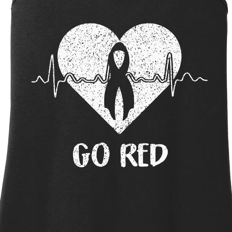 Go Red Day Heart Ribbon Costume Heart Disease Month Ladies Essential Tank