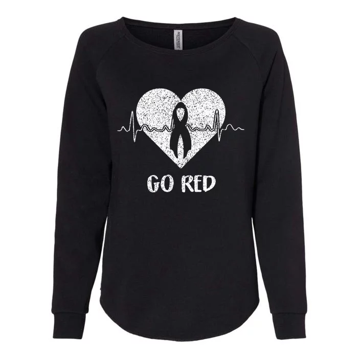 Go Red Day Heart Ribbon Costume Heart Disease Month Womens California Wash Sweatshirt