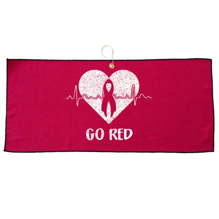 Go Red Day Heart Ribbon Costume Heart Disease Month Large Microfiber Waffle Golf Towel