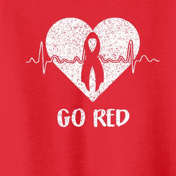 Go Red Day Heart Ribbon Costume Heart Disease Month Toddler T-Shirt