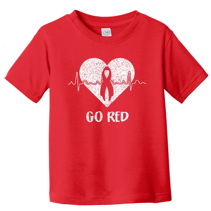 Go Red Day Heart Ribbon Costume Heart Disease Month Toddler T-Shirt