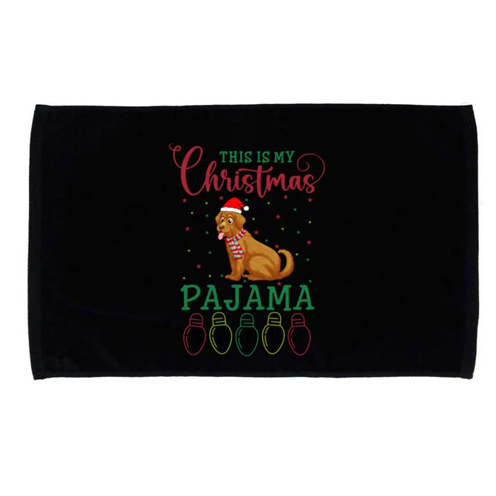 Golden Retriever Dog Xmas Light This Is My Christmas Pajama Gift Microfiber Hand Towel