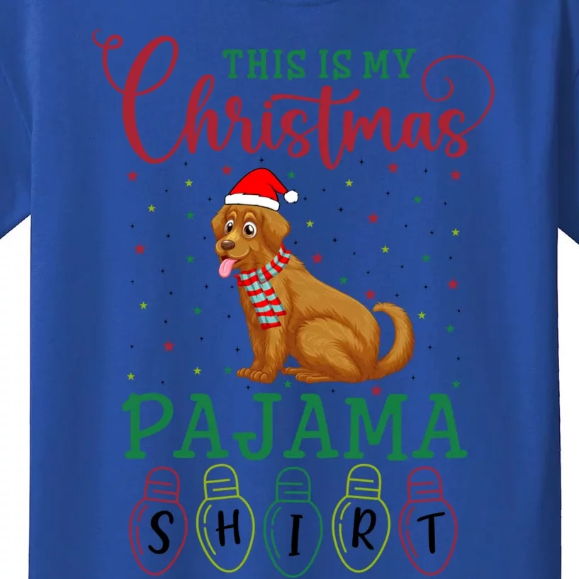 Golden Retriever Dog Xmas Light This Is My Christmas Pajama Gift Kids T-Shirt