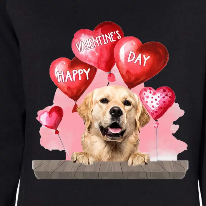 Golden Retriever Dog Happy Valentines Day Pet Dog Lover Funny Gift Womens California Wash Sweatshirt