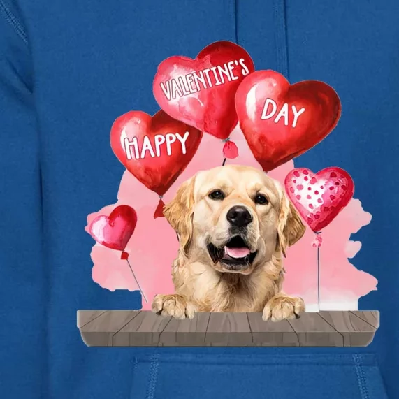 Golden Retriever Dog Happy Valentines Day Pet Dog Lover Funny Gift Premium Hoodie