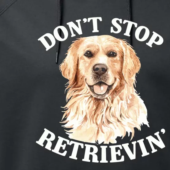 Golden Retriever Dog Golden Retriever DonT Stop Retrieving Performance Fleece Hoodie