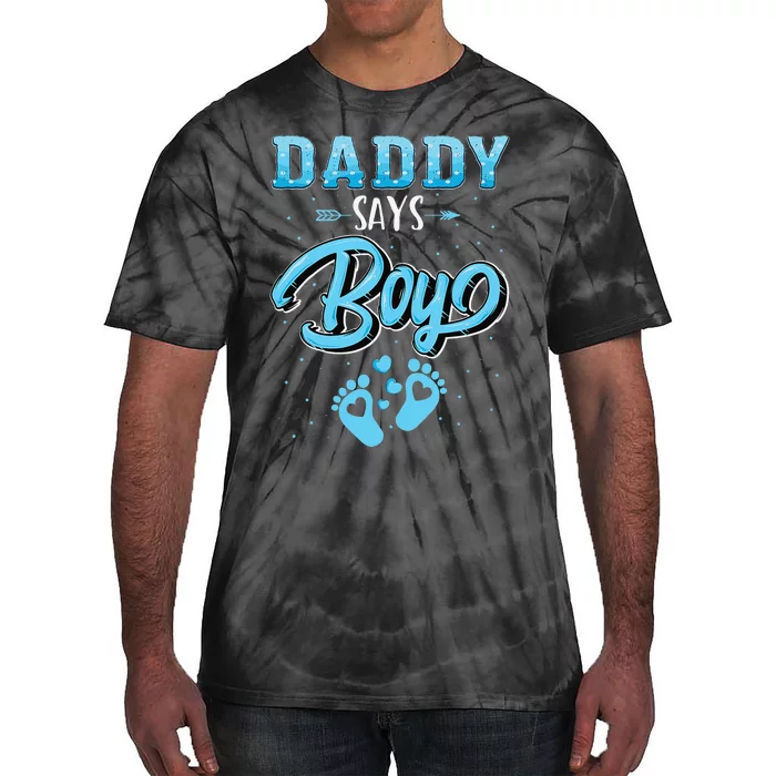 Gender reveal Daddy says baby matching family set Tie-Dye T-Shirt