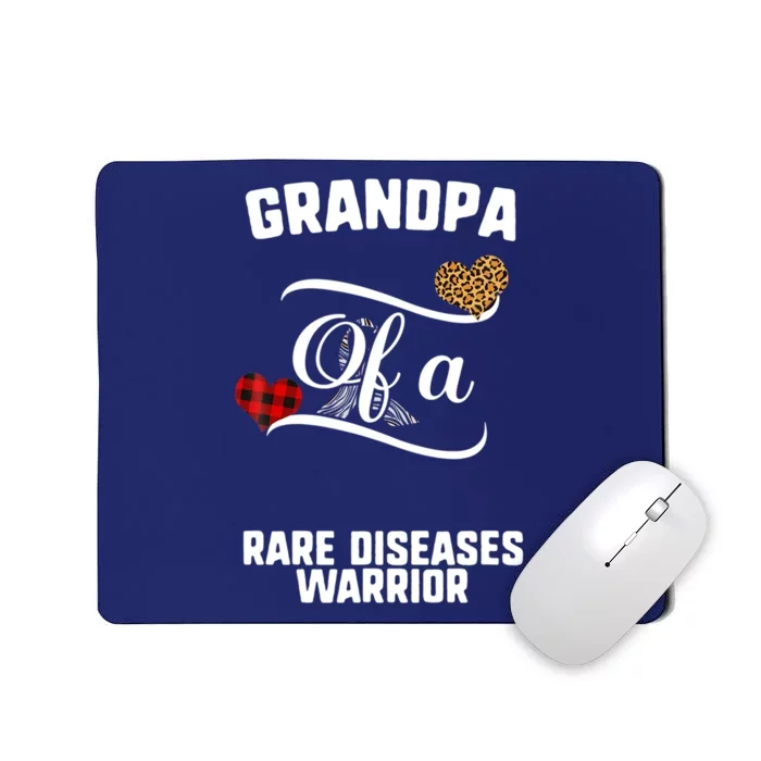 Grandpa Rare Diseases Awareness Leopard Buffalo Plaid Family Mousepad