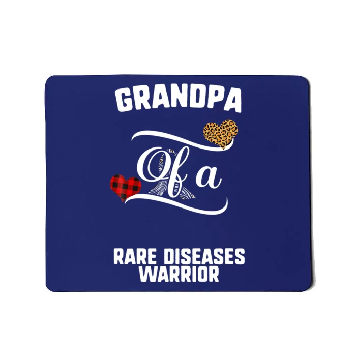 Grandpa Rare Diseases Awareness Leopard Buffalo Plaid Family Mousepad