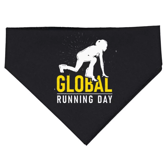 Global Running Day Gift For Runner Workout & Run Friends USA-Made Doggie Bandana