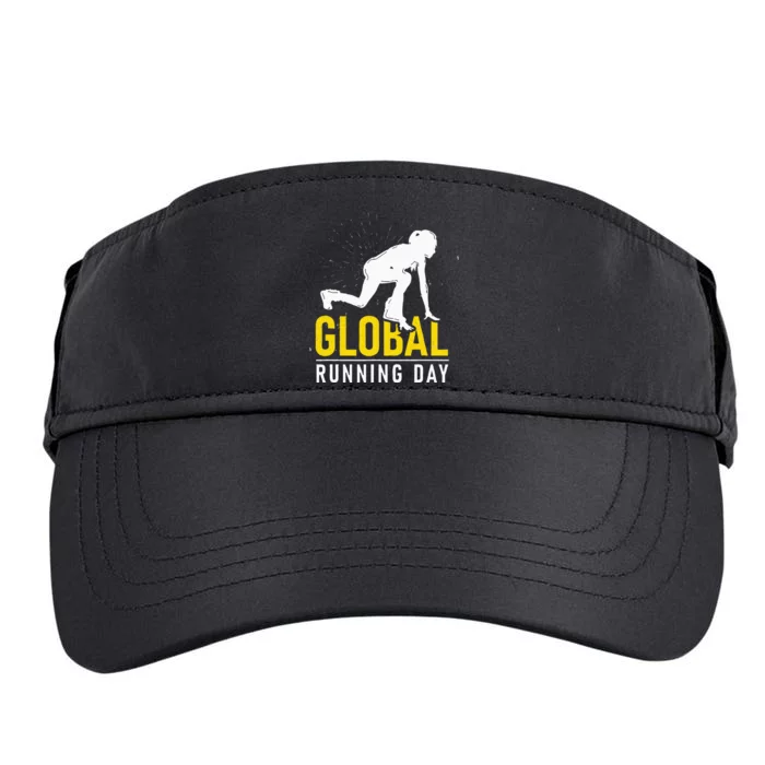 Global Running Day Gift For Runner Workout & Run Friends Adult Drive Performance Visor