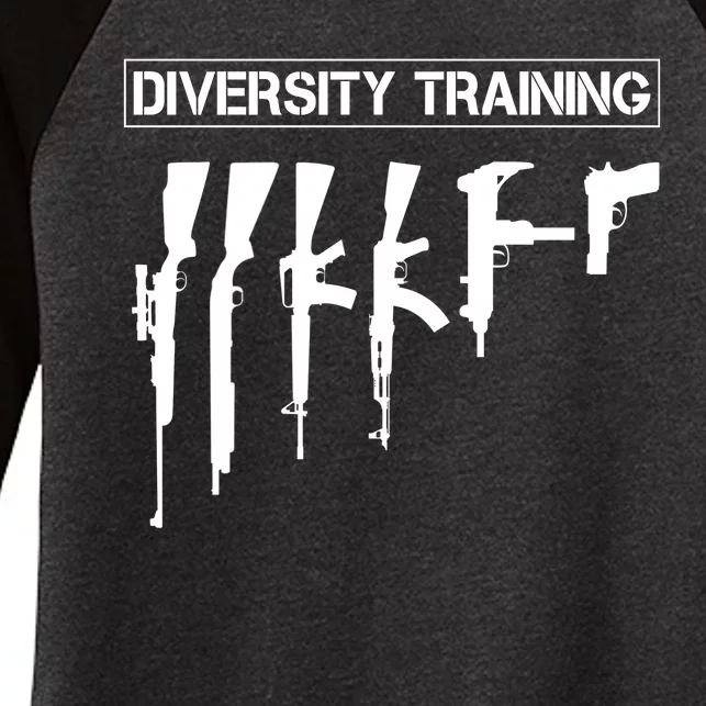 Guns Rifles Diversity Training Women's Tri-Blend 3/4-Sleeve Raglan Shirt