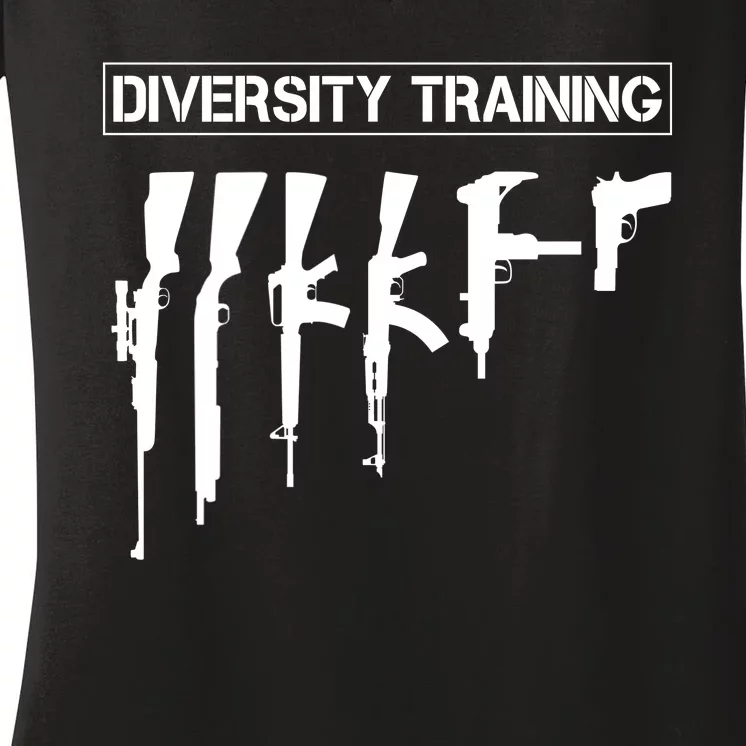 Guns Rifles Diversity Training Women's V-Neck T-Shirt