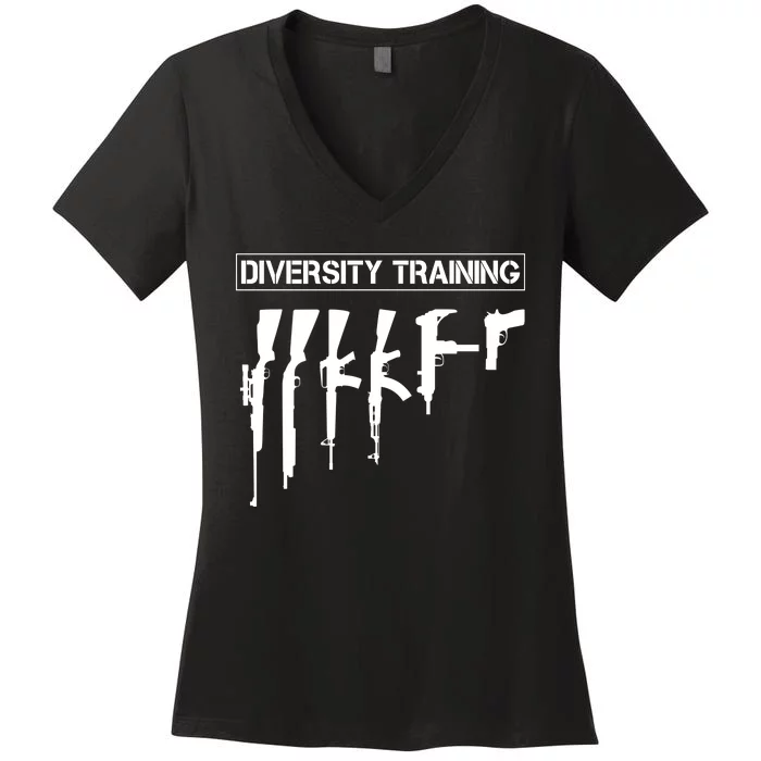 Guns Rifles Diversity Training Women's V-Neck T-Shirt