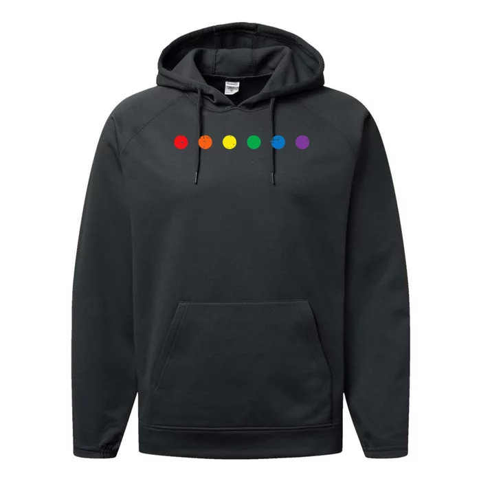 Gay Rainbow Dots Pride Month Lgbtq Flag Ally Performance Fleece Hoodie