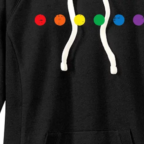 Gay Rainbow Dots Pride Month Lgbtq Flag Ally Women's Fleece Hoodie