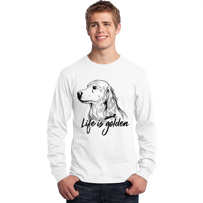 Golden Retriever Dog Life is golden retro vintage Long Sleeve Shirt