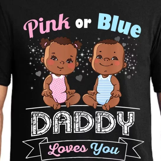 Gender Reveal Daddy Loves You Dad Father Parent Long Sleeve Pajama Set