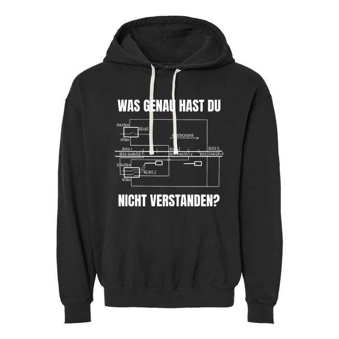 German Railway Diagram Garment-Dyed Fleece Hoodie