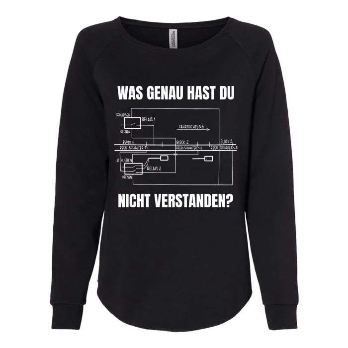 German Railway Diagram Womens California Wash Sweatshirt