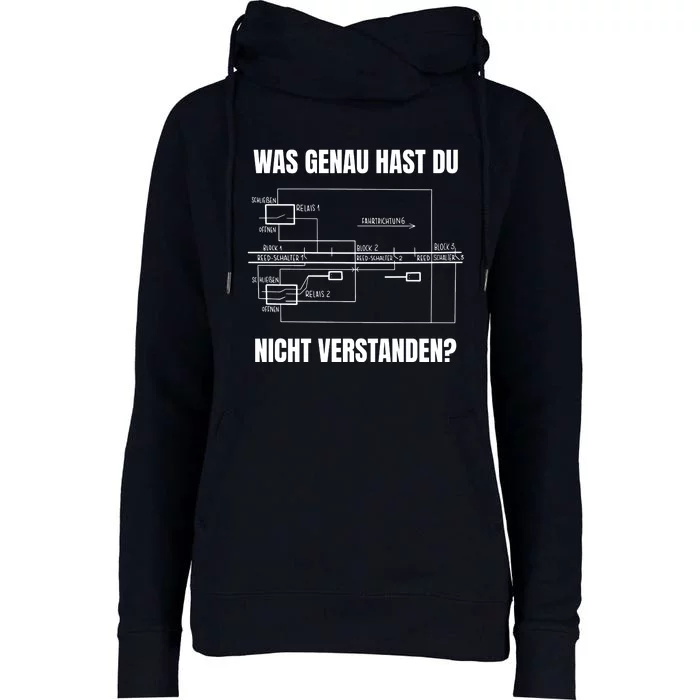 German Railway Diagram Womens Funnel Neck Pullover Hood