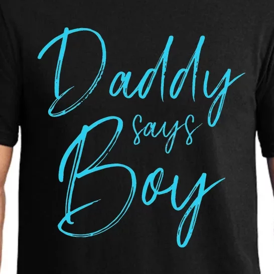 Gender reveal daddy says matching family baby party Pajama Set