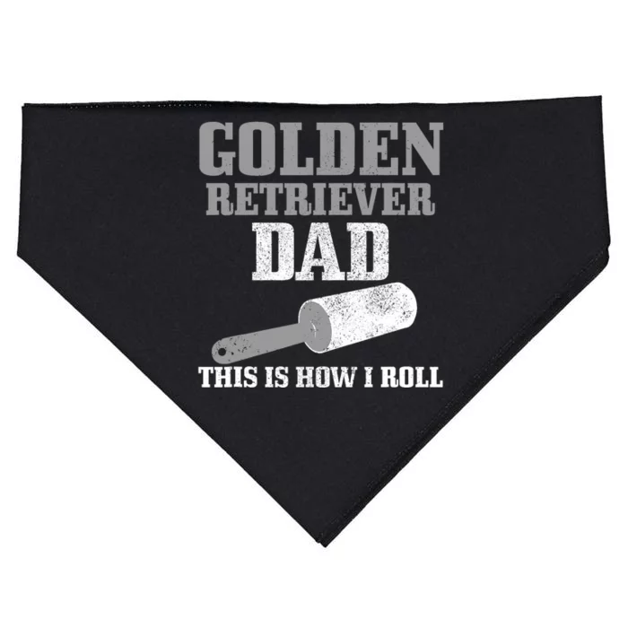 Golden Retriever Dad Dog Hair Funny Golden Retriever USA-Made Doggie Bandana