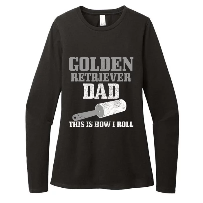 Golden Retriever Dad Dog Hair Funny Golden Retriever Womens CVC Long Sleeve Shirt