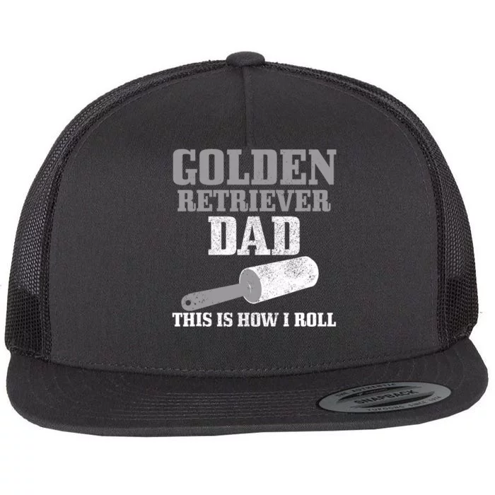 Golden Retriever Dad Dog Hair Funny Golden Retriever Flat Bill Trucker Hat