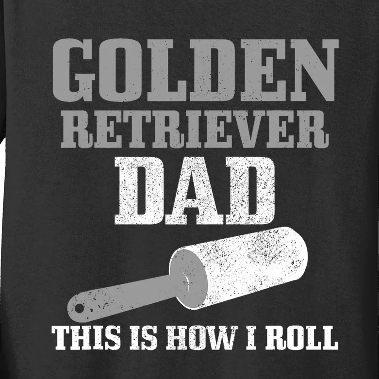 Golden Retriever Dad Dog Hair Funny Golden Retriever Kids Long Sleeve Shirt