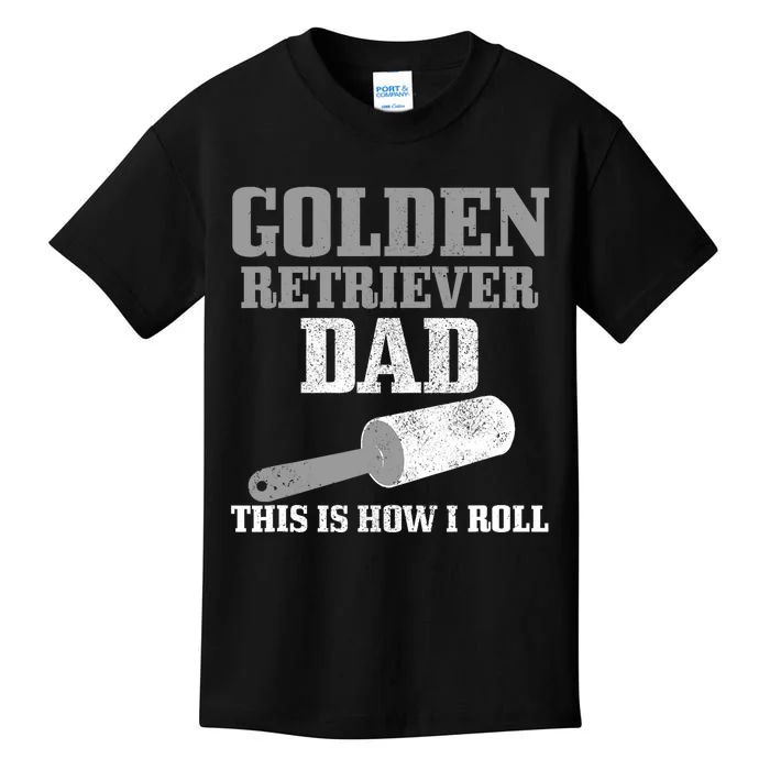 Golden Retriever Dad Dog Hair Funny Golden Retriever Kids T-Shirt